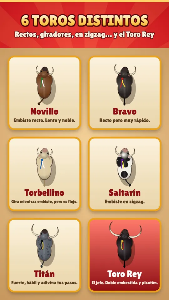 Seis toros distintos